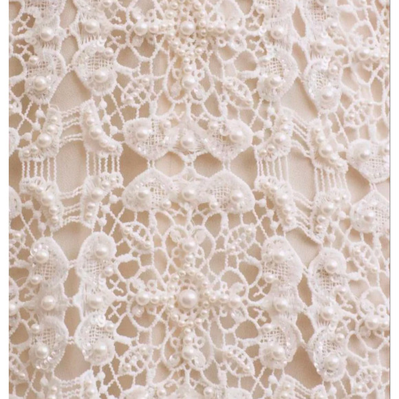 BHLDN Theodora Beaded Lace Wedding Dress Size 10 Boho Bridal Gown - Picture 5 of 9